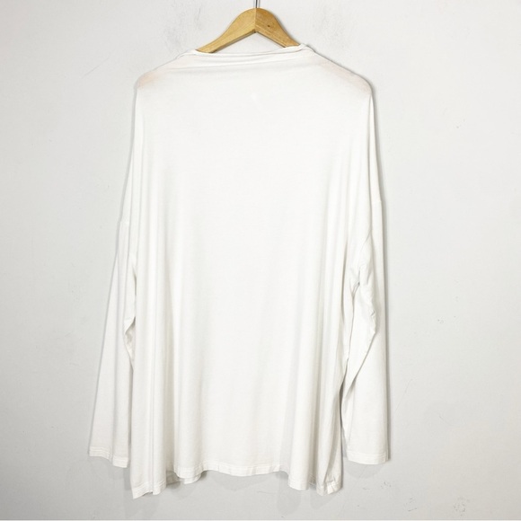 PETER O MAHLERDrop Shoulder Jersey Long Sleeve White Top
